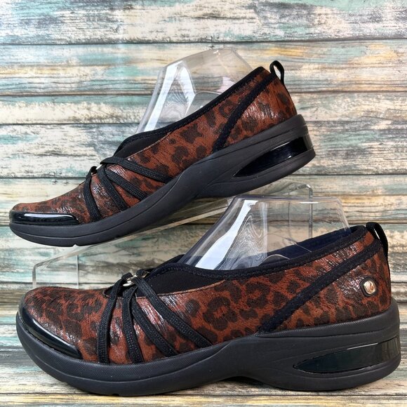 Bzees Loafer Womens 9M Brown Leopard Print Slip On Comfort Shoes Cushioned Rosie - Picture 2 of 11
